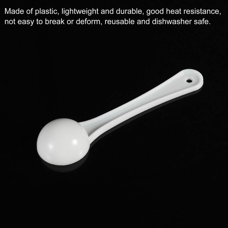 Micro Spoons 1 Gram Measuring Scoop Round Bottom w Hanging Hole 15Pcs - White