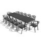preview thumbnail 19 of 28, 9/11/13-Piece Patio Dining Set Outdoor All-Weather Aluminum Dining Table and Woven Twist Wicker Stackable Chairs