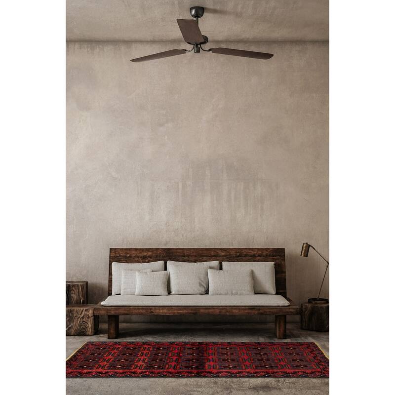 ECARPETGALLERY Hand-knotted Baluch Red Wool Rug - 3'5 x 6'6