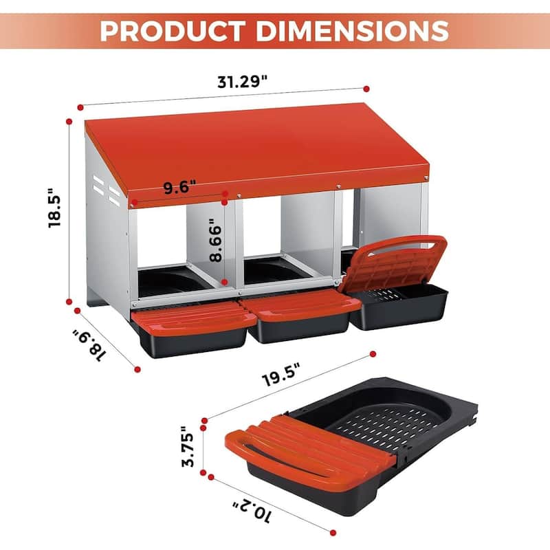 3 Holes Egg-Laying Boxes Nesting Boxes for Chickens Coops