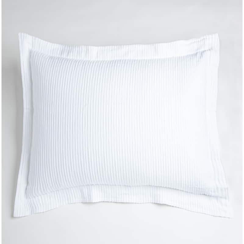 Tedan White Cotton Matelasse Coverlet or Pillow Sham - Euro Sham