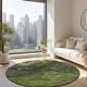 preview thumbnail 32 of 84, Machine Washable Indoor/ Outdoor Chantille Modern Abstract Rug Green - 8' x 8'