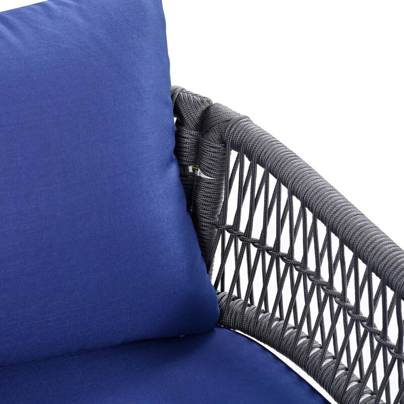 Outdoor Rope Weaving Conversation Combo Set of 4