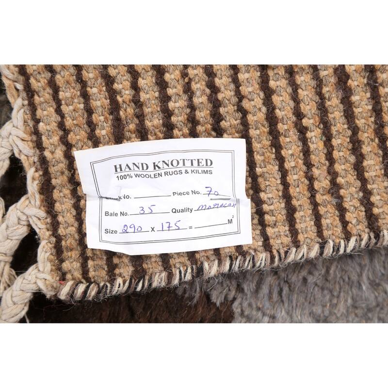 Abstract Moroccan Oriental Wool Area Rug Hand-knotted Bedroom Carpet - 5'9" x 9'6"