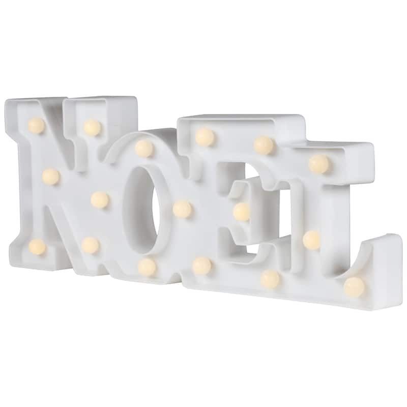 LED Lighted NOEL Christmas Marquee Wall Sign - 17" - White