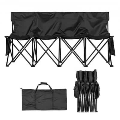 Foldable Team Bench with 600D Oxford Fabric Sturdy Iron Frame for Sports and Outdoor Use