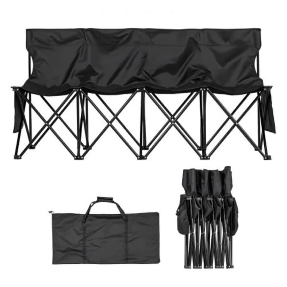 Foldable Team Bench with 600D Oxford Fabric Sturdy Iron Frame for Sports and Outdoor Use