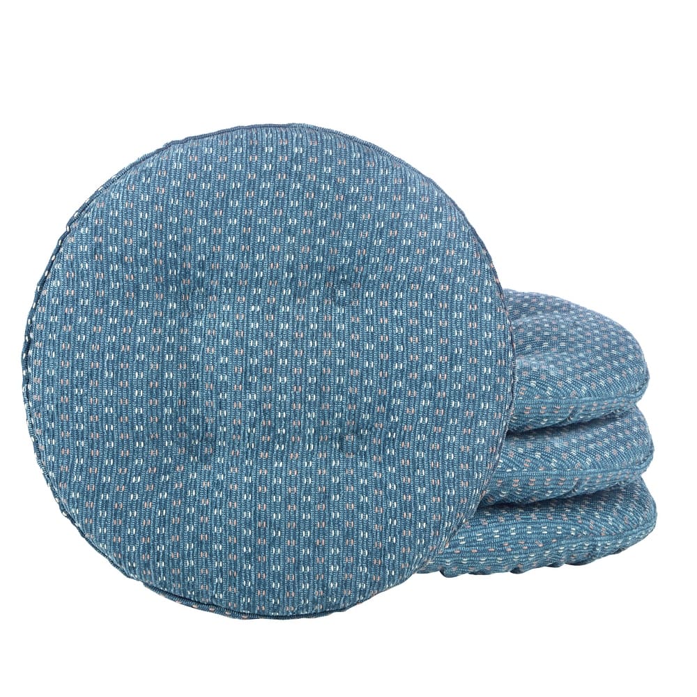 Klear Vu Raindrops Non-Slip Tufted Barstool Pad Cushion Set (Set of 4)