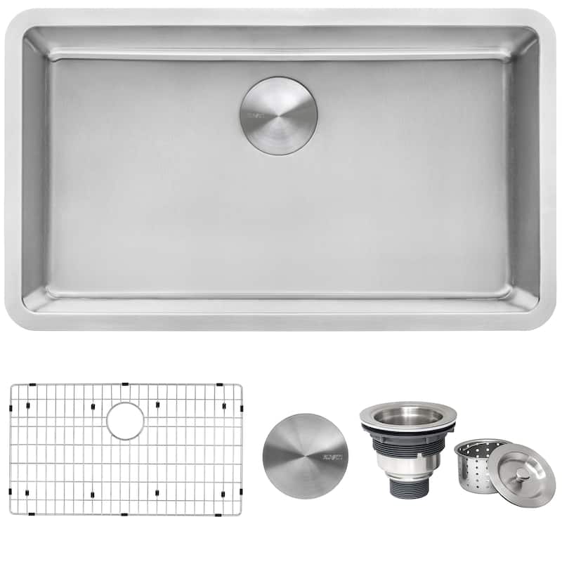 Ruvati 27-inch Undermount Kitchen Sink 16 Gauge Stainless Steel Single Bowl - RVM5927