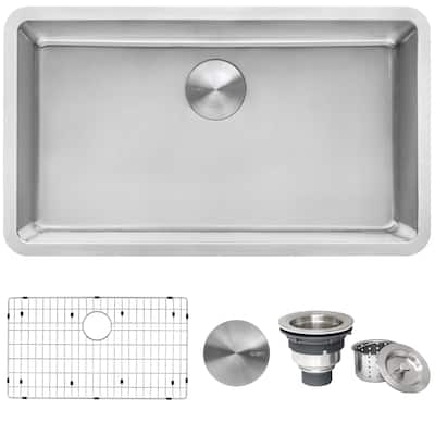 Ruvati 31-inch Undermount Kitchen Sink 16 Gauge Stainless Steel Single Bowl - RVM5931 - 31" X 18"