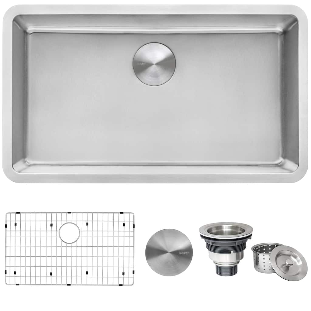 Ruvati 31-inch Undermount Kitchen Sink 16 Gauge Stainless Steel Single Bowl - RVM5931 - 31" X 18"