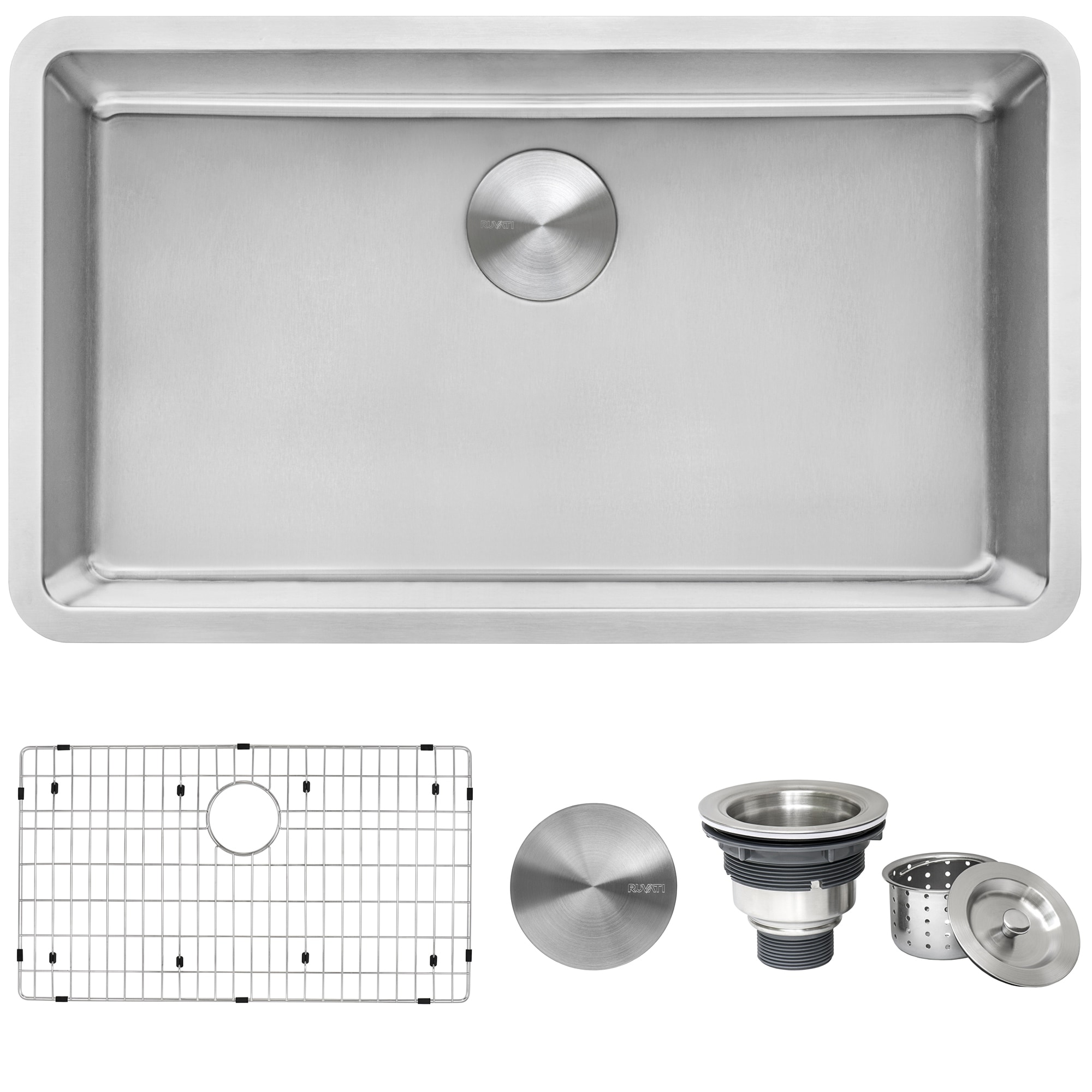 Ruvati 31-inch Undermount Kitchen Sink 16 Gauge Stainless Steel Single Bowl - RVM5931 - Silver - 31" X 18"