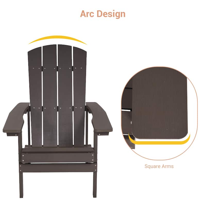 LIVOOSUN Outdoor Recycled Plastic Modern Outdoor Adirondack Chair Set of 1/2/4