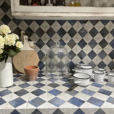 Merola Tile Kings Arles Blue 13" x 13" Ceramic Floor and Wall Tile