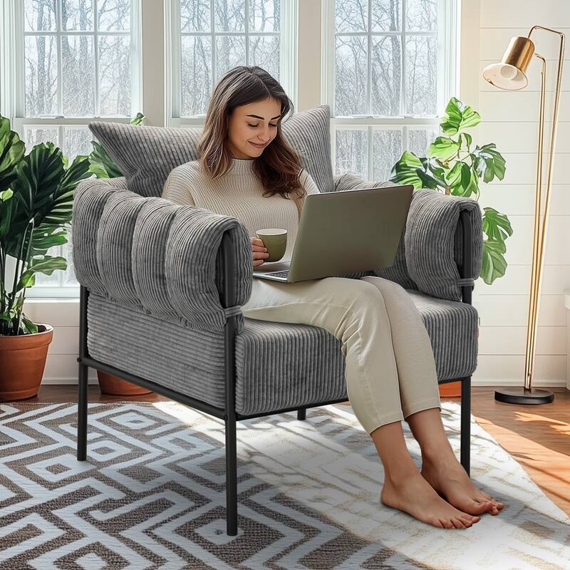 Accent Chair with Pillow, Modern Living Room Chairs