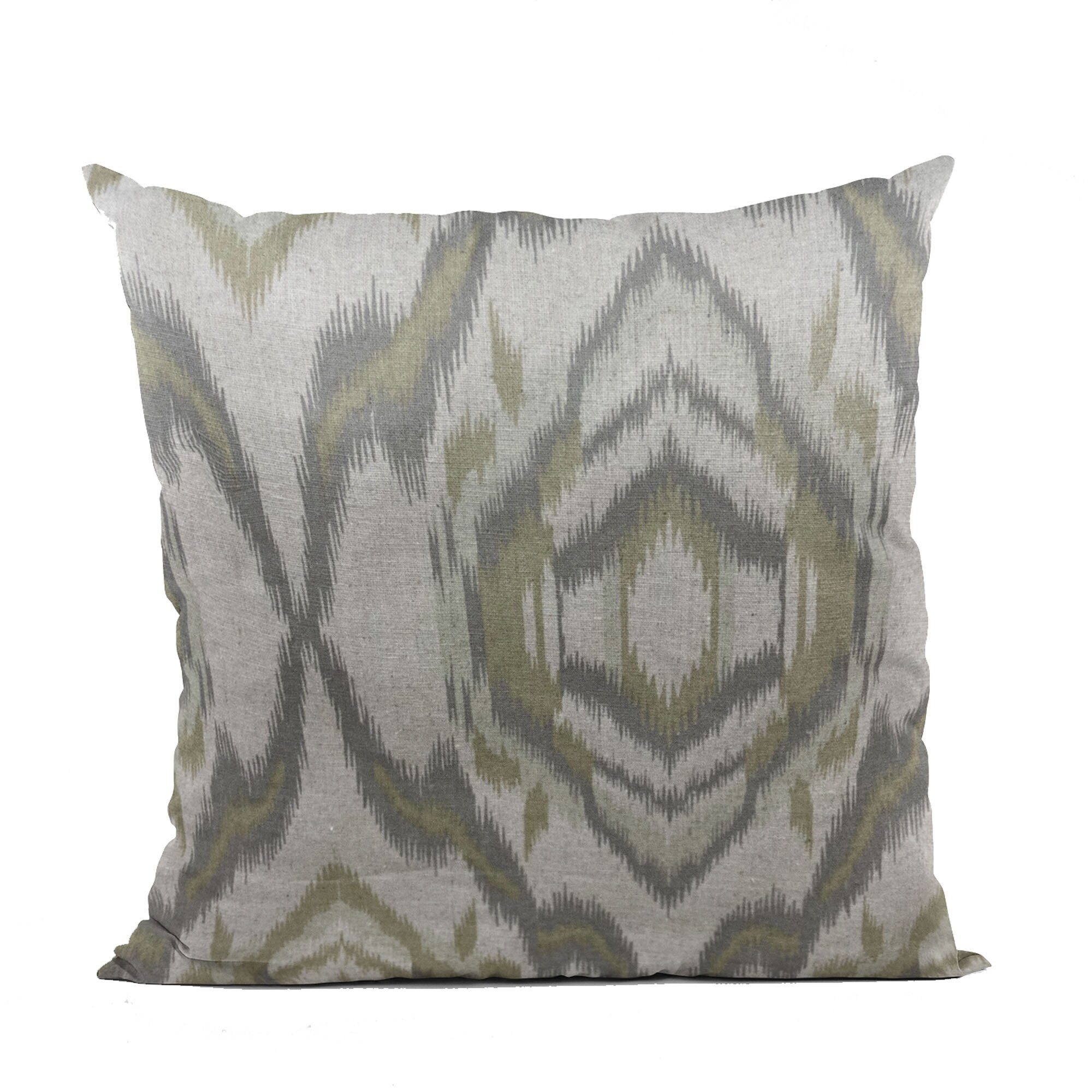 Gray ikat online pillow