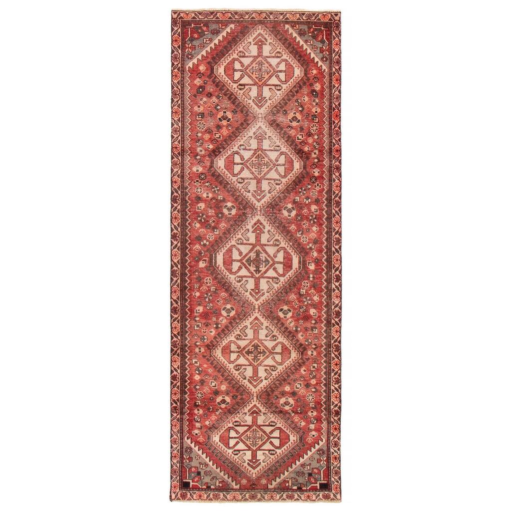 ECARPETGALLERY Hand-knotted Melis Vintage Red Wool Rug - 3'3 x 9'8