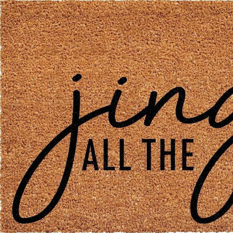HomeRoots 17" X 29" Brown And Black Christmas Outdoor Coir Door Mat - 17.00' X '29.00
