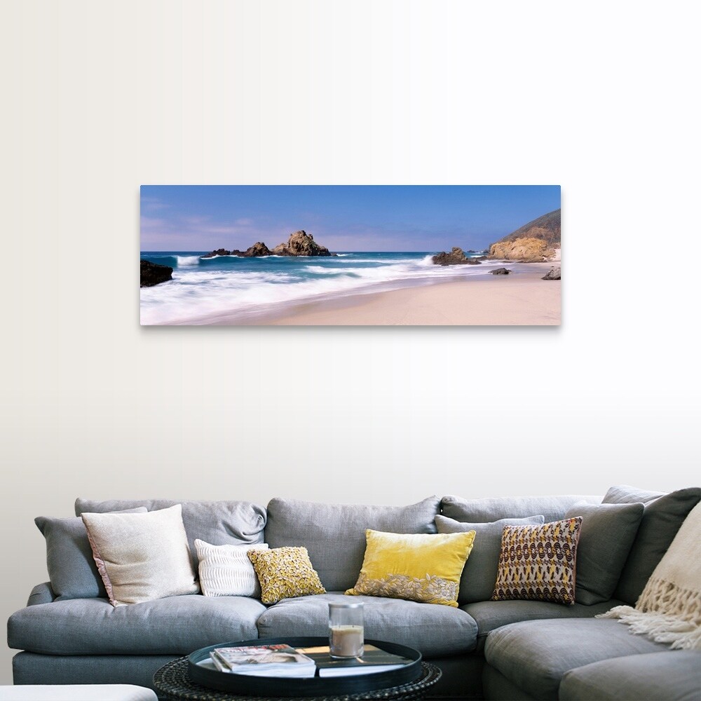 Shop Surf On The Beach Pfeiffer Beach Big Sur California Canvas Wall Art On Sale Overstock 16873815