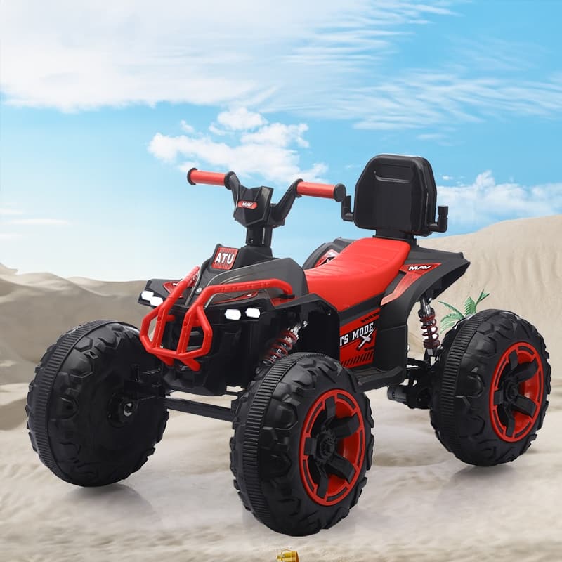 Ride On Toy Car,12V Electric ATV Car for Kids, 4 Wheeler Electric Toy Car with Bluetooth,light,Leather Seaters