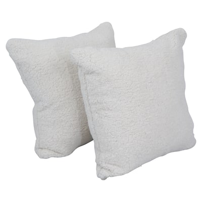 Blazing Needles 17-inch Square Synthetic Fur Throw Pillows (Set of 2)