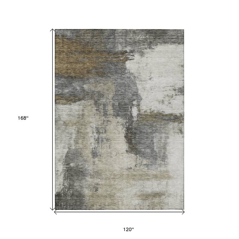 HomeRoots Abstract Transitional Rectangle Outdoor Rug