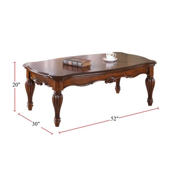 Rectangular Wooden Coffee Table in Cherry Finish - Bed Bath & Beyond ...