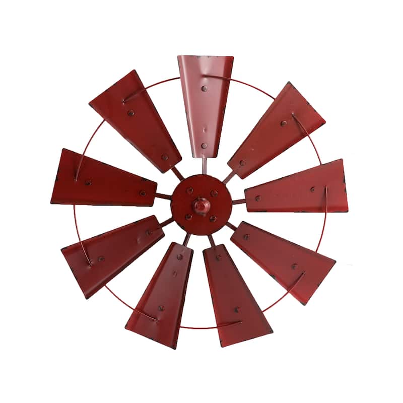 22"D Vintage Farmhouse Metal Wind Spinner Wall Decor by Glitzhome