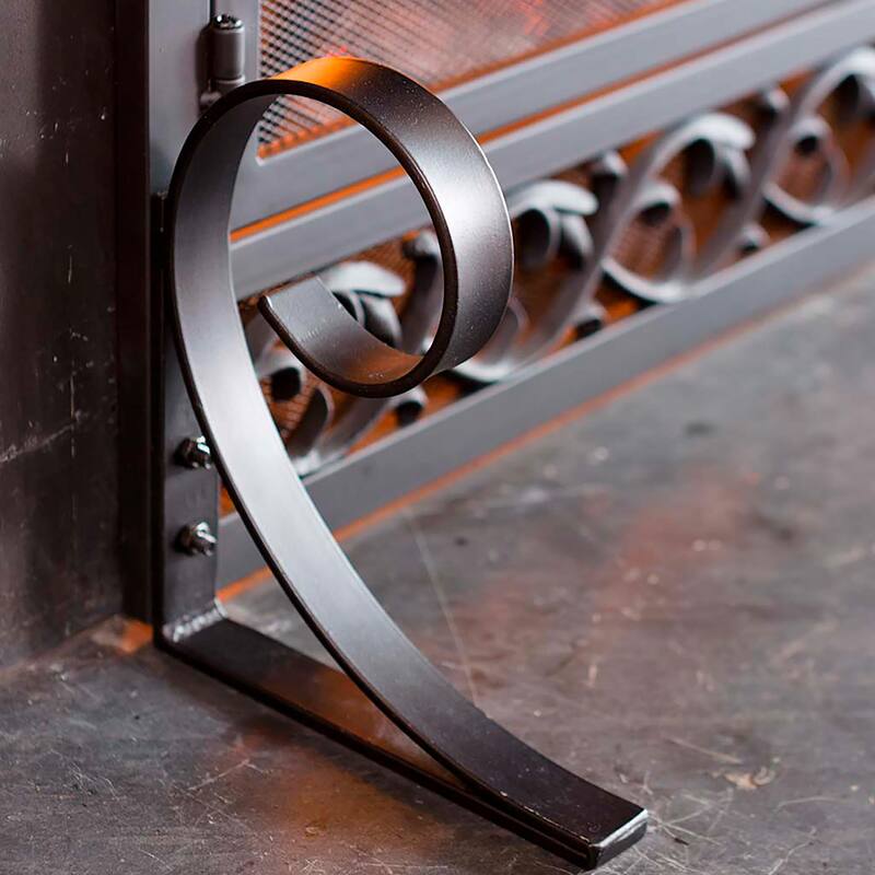 47" x 36" Cast Iron Scrollwork Fireplace Screen With Doors - One Size