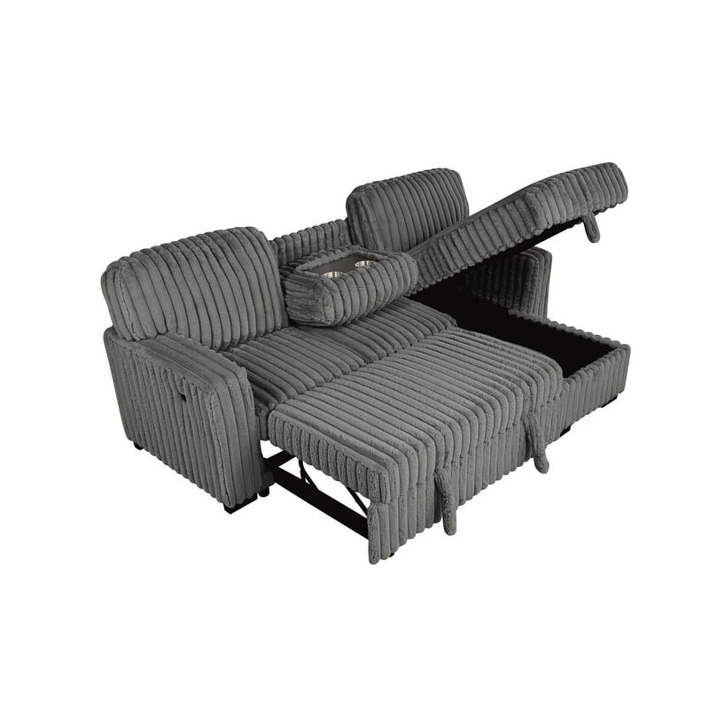 Best Quality Furniture 2-Piece Corduroy Sectional