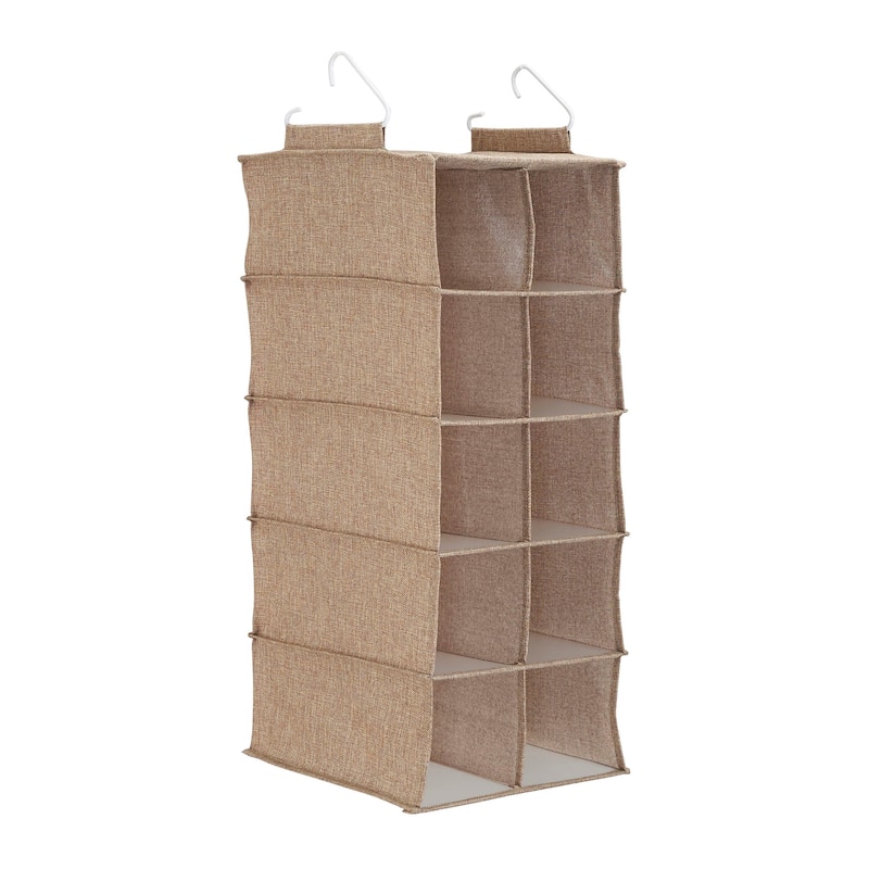 Household Essentials 10-Pocket Blended Canvas Hanging Shoe Organizer