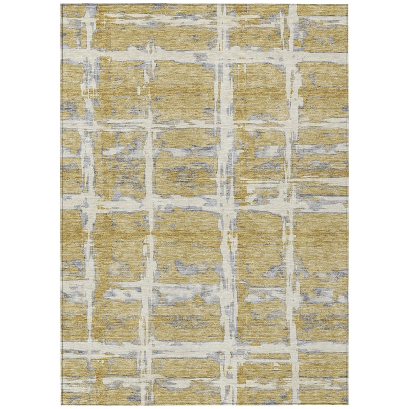 HomeRoots Striped Transitional Rectangle Outdoor Rug