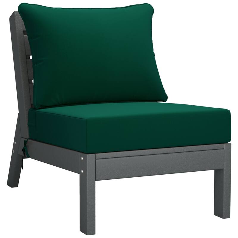 Polytrends Birchwood All Weather HDPE Outdoor Patio Deep Seating Gray Sofa With Cushions (3-Piece)