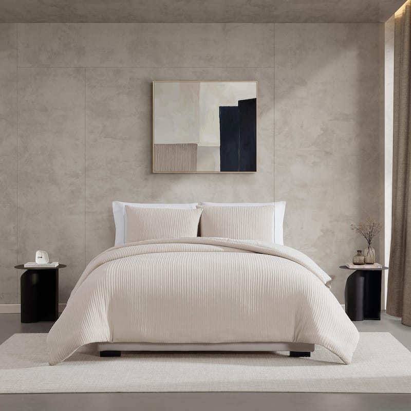 Vera Wang Chenille Beige Reversible Comforter Set