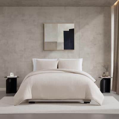 Vera Wang Chenille Beige Reversible Comforter Set