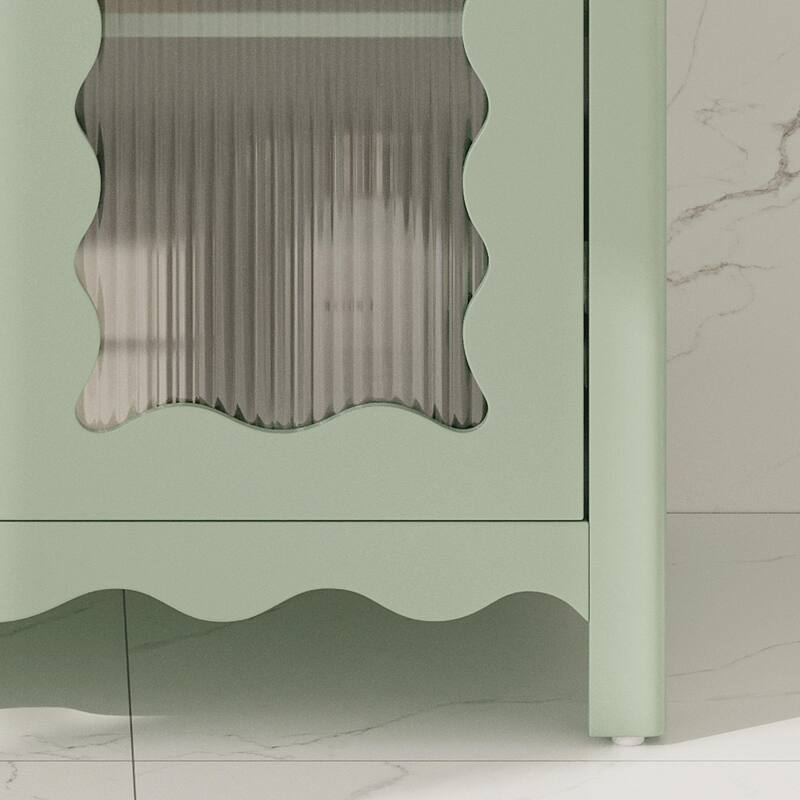 31" Bathroom Vanity with Tempered Glass - Modern Cabinet with Rubber Wood Legs and Soft-Close Doors