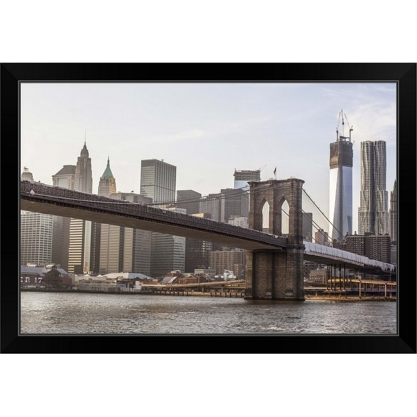 "Brooklyn Bridge, New York" Black Framed Print