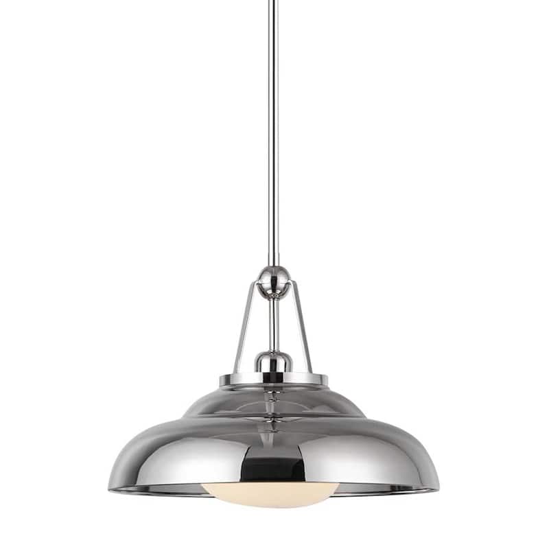 Alora Lighting PD344014 Palmetto 15" Wide Pendant - Polished Nickel / Glossy Opal Glass