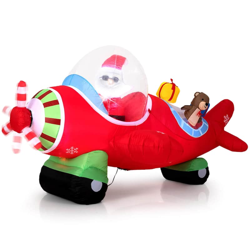 Costway 7.2 FT Christmas Inflatables Airplane with Gift Boxes and - as pic shows - See Details