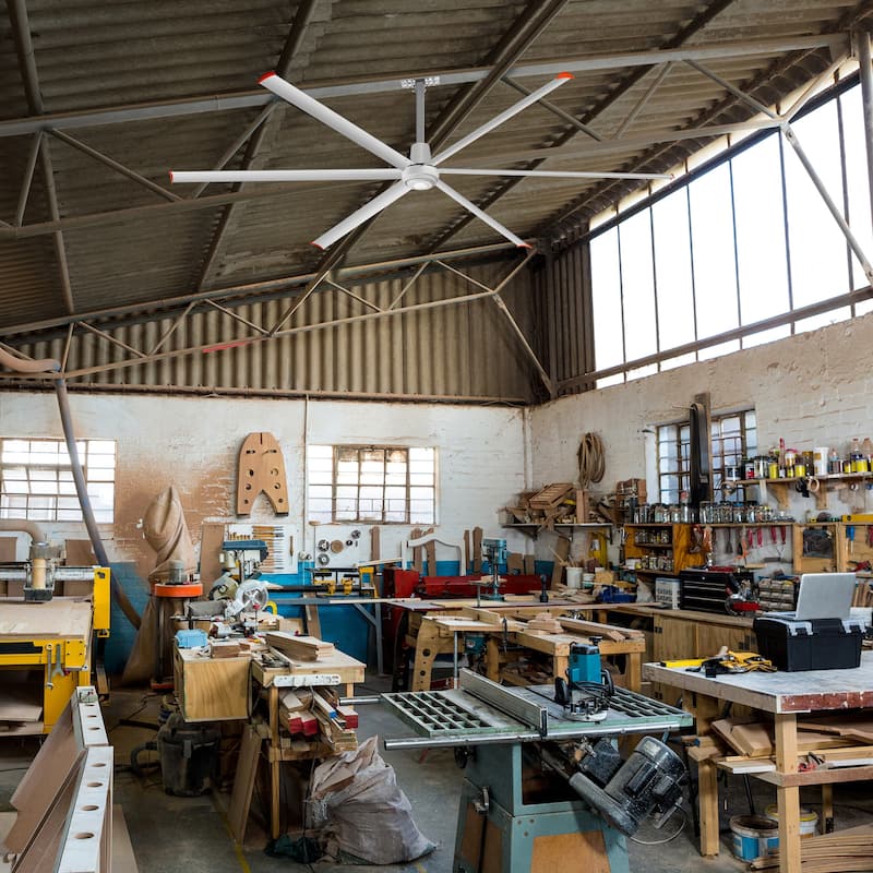 12ft HVLS Commercial 144" Ceiling Fan without Light with 6 Aluminum Blades