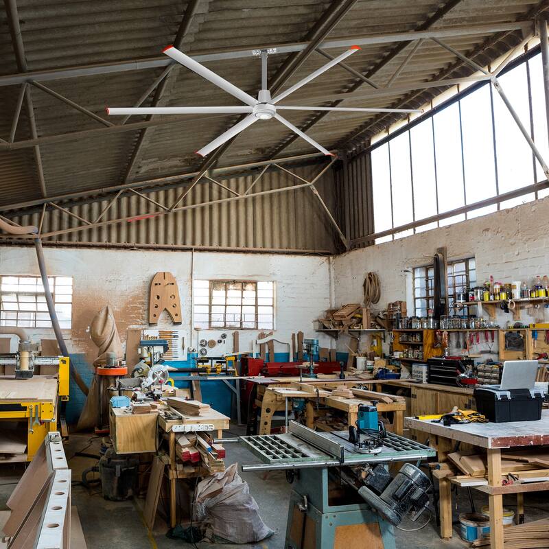 72"/84"/96"/120"/140" HVLS Industrial Ceiling Fan with 6/8 Aluminum Blades without Light