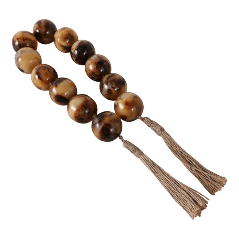 Resin Modern Decorative Beads with Jute Detailing and Textured Accents