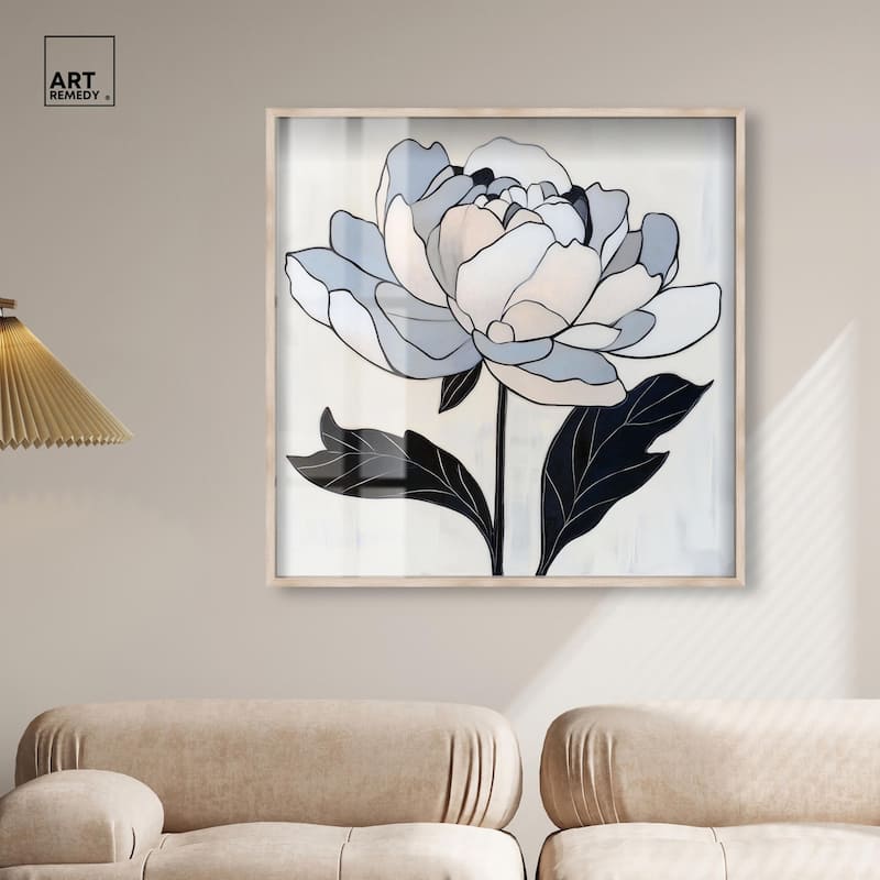 Gray Scale Flower I Shadowbox by Art Remedy