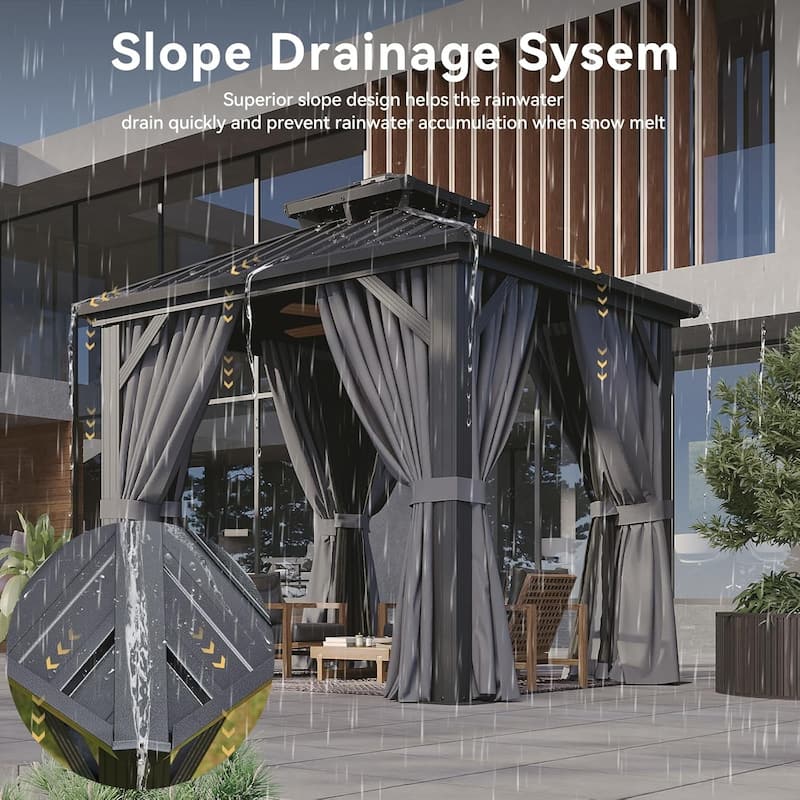 Hardtop Gazebo with Double Galvanized Steel Roof