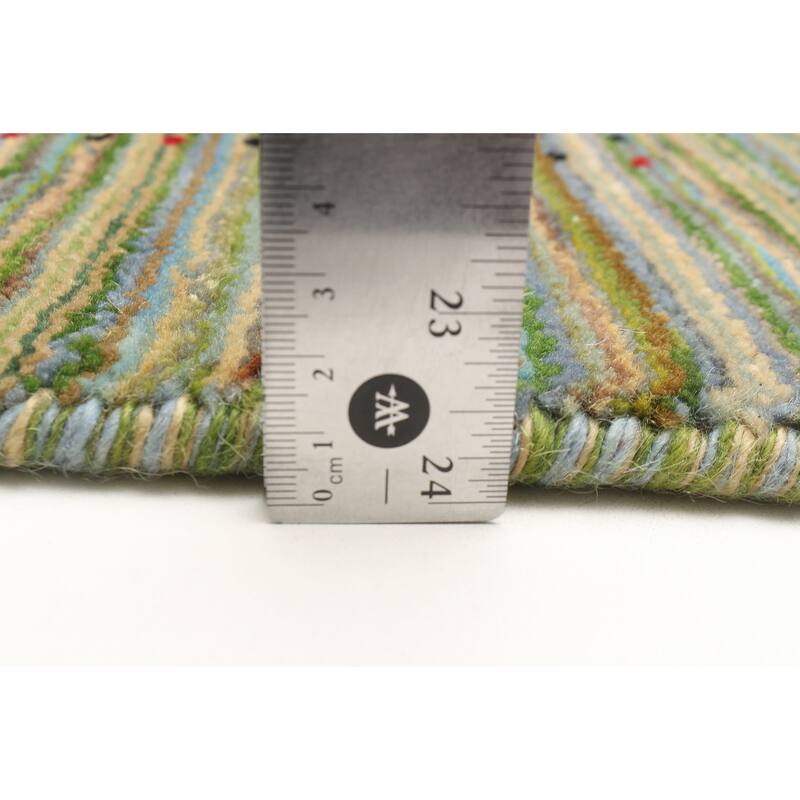 ECARPETGALLERY Hand Loomed Kashkuli Gabbeh Green Wool Rug - 3'0 x 4'7