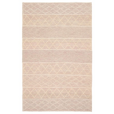 ECARPETGALLERY Braid weave Sienna Cream, Pink Wool Rug - 5'0 x 7'10