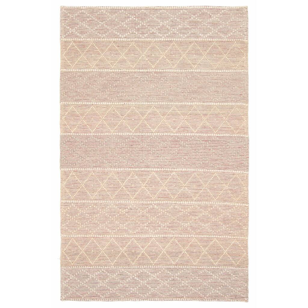 ECARPETGALLERY Braid weave Sienna Cream, Pink Wool Rug - 5'0 x 7'10