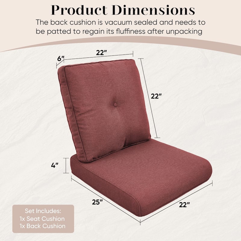 Outdoor Deep Seat Cushion 22 x 25 inch