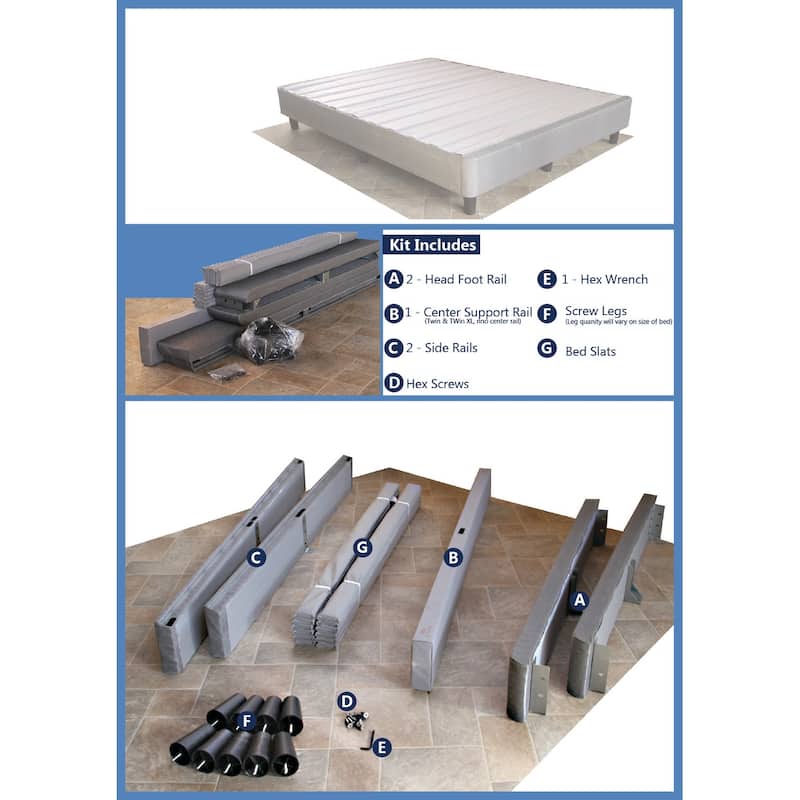 Onetan Grey 13-inch Platform Bed