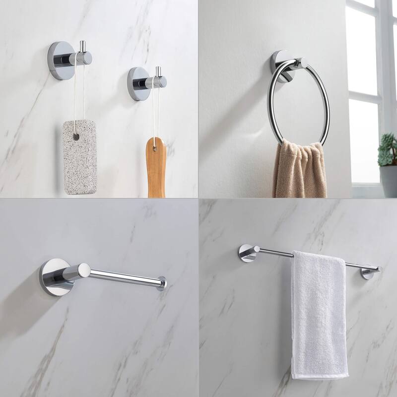 Circular 5-Piece Bathroom Hardware Set